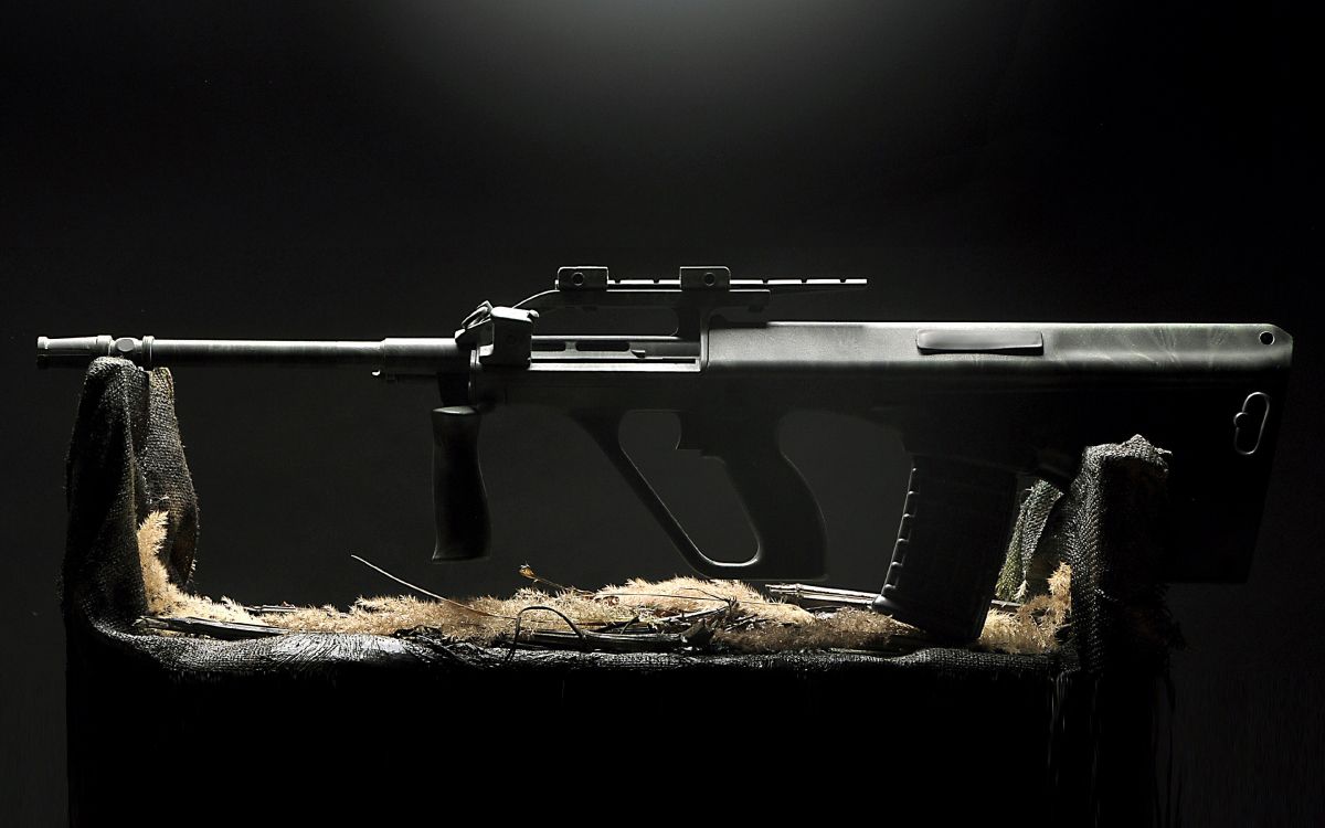 Steyr Aug, Gun, Black, Weapon, Rifle. Wallpaper in 3840x2400 Resolution