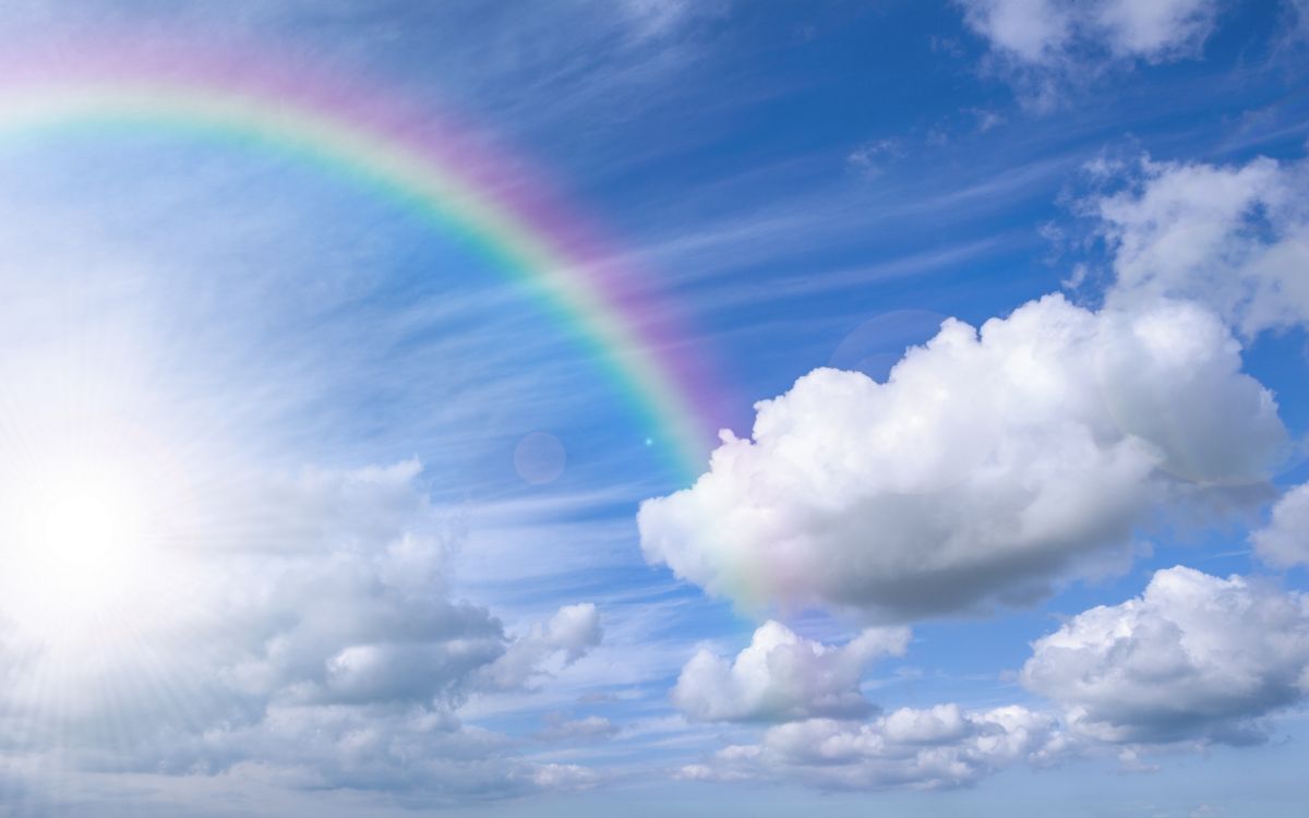 彩虹, 积云, 气氛, 阳光, 天空 壁纸 5120x3200 允许