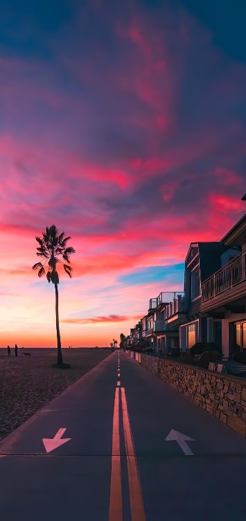 Atmosphère, Afterglow, Orange, Horizon. Wallpaper in 1420x3000 Resolution