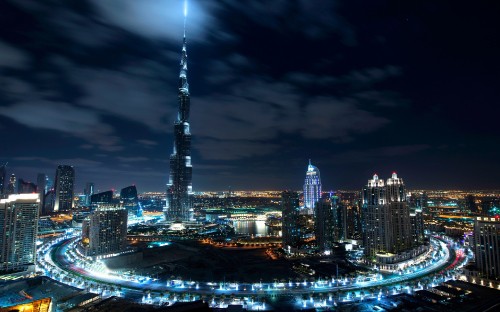 Image city skyline during night time