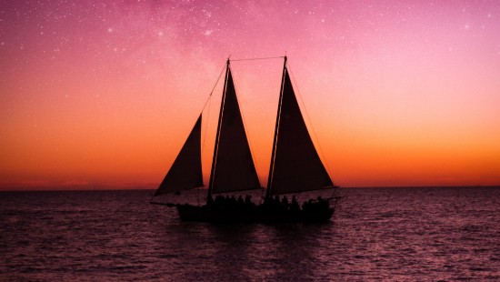 Image sailboat on sea under blue sky