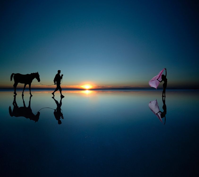 ZTE, ZTE Axon M, Wasser, Reflexion, Sonnenuntergang. Wallpaper in 2160x1920 Resolution