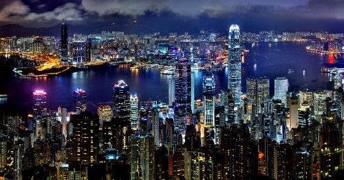 Image city skyline during night time