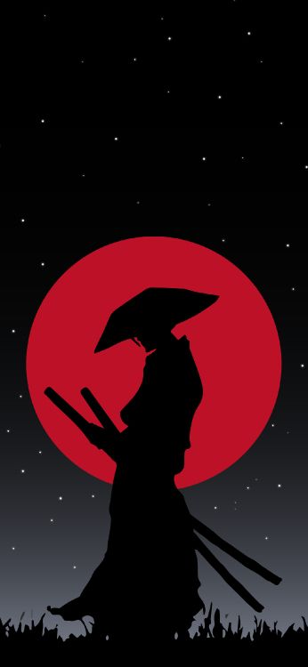 Samurai, Ilustración, Gráficos, Espacio, Objeto Astronómico. Wallpaper in 1205x2609 Resolution