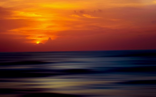 Image sunset, horizon, afterglow, sunrise, sea