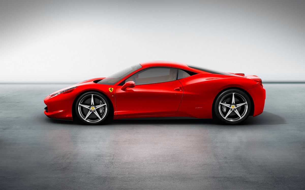 Roter Ferrari 458 Italia Auf Grauem Hintergrund. Wallpaper in 2560x1600 Resolution