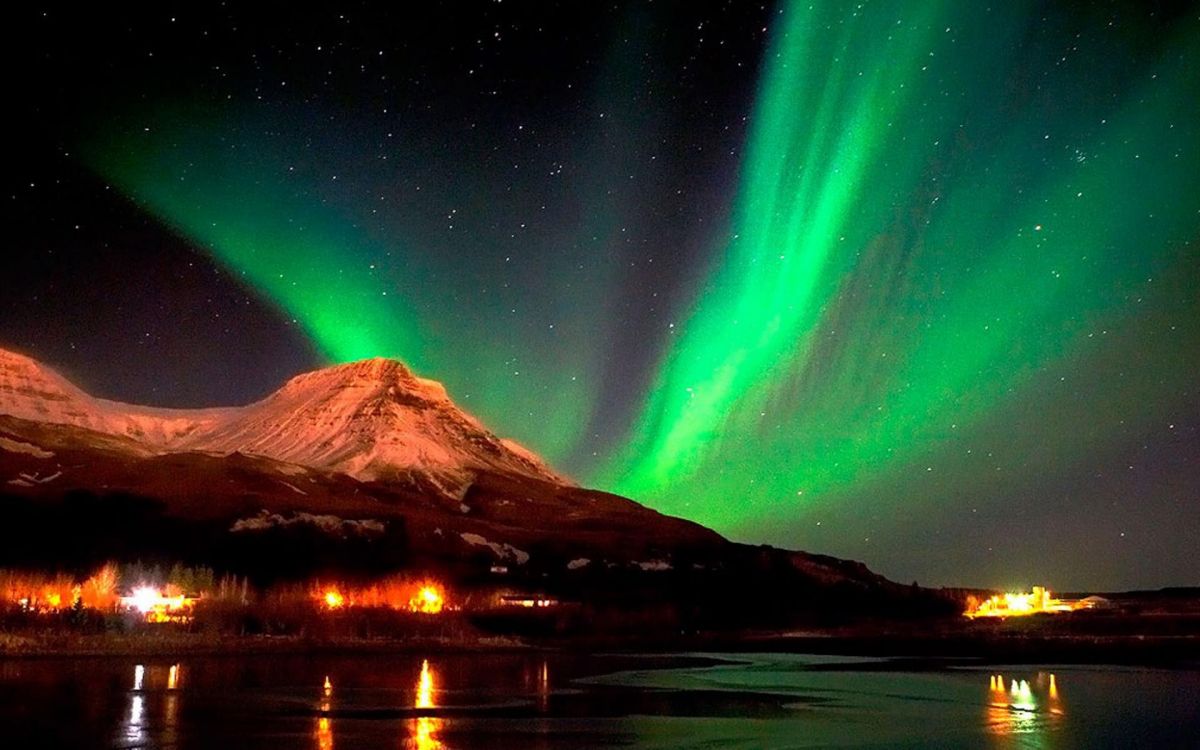 Aurora, Licht, Natur, Naturlandschaft, Reflexion. Wallpaper in 1920x1200 Resolution
