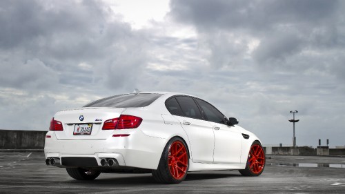 Image white bmw m 3 coupe on gray asphalt road