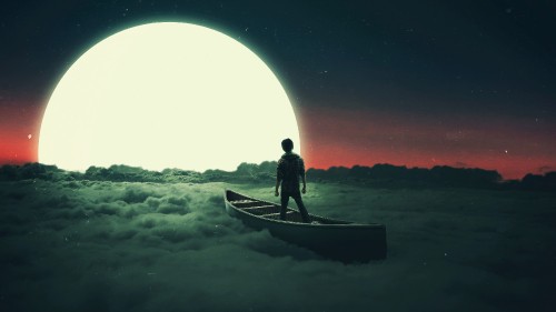 Image dream, atmosphere, boat, sunlight, astronomical object