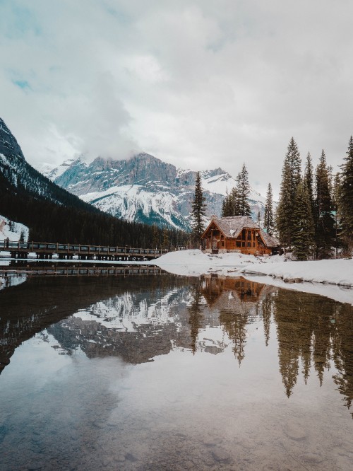 Image mountain, mountain range, reflection, snow, winter