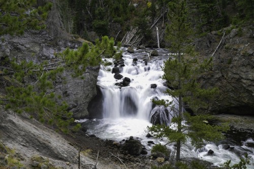 Image time lapse photography of water falls