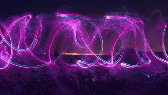 Image blue and purple light streaks