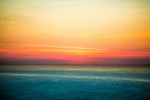 Image afterglow, ocean, morning, The Sun, evening