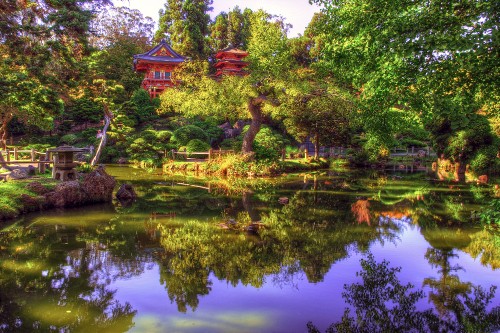 Image brown and red house near body of water during daytime