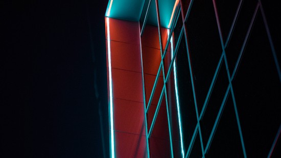 Image blue and red light on dark room
