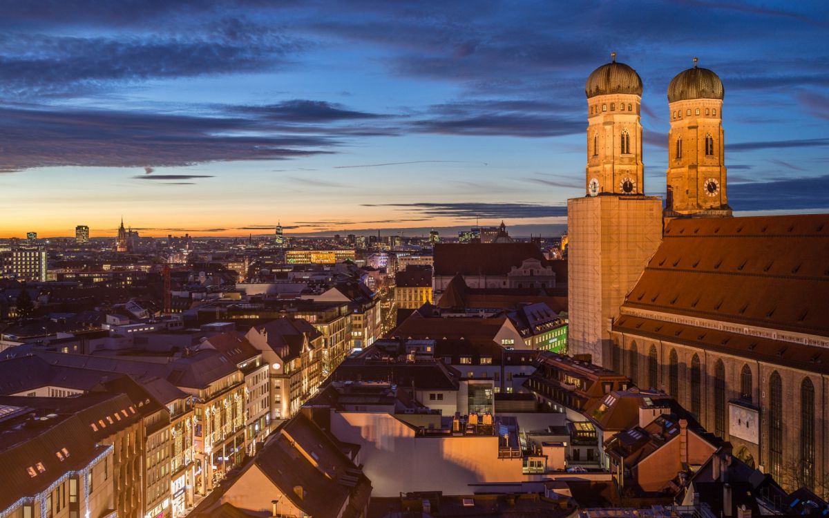 Bâtiment, Afterglow, Paysage Urbain, Horizon, Lever. Wallpaper in 1920x1200 Resolution