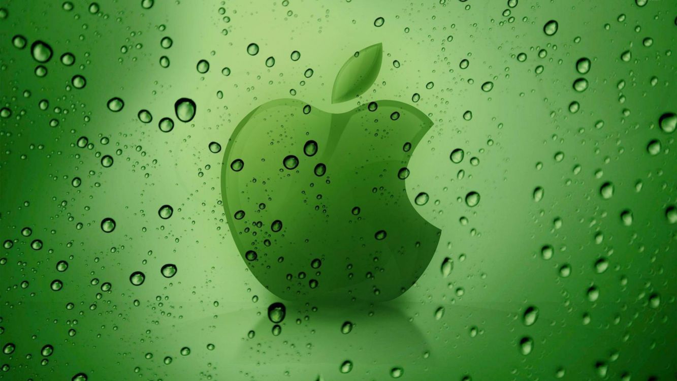 Apple, Green, Water, Dew, Leaf. Wallpaper in 3840x2160 Resolution
