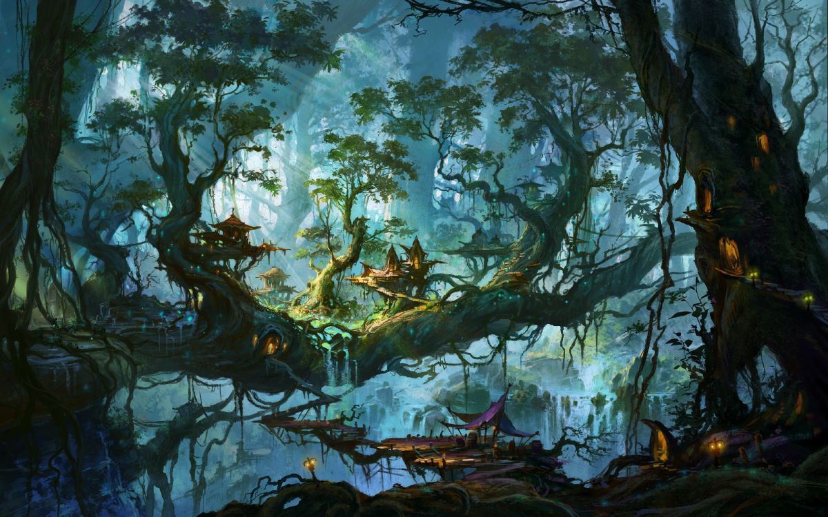 幻想, 森林, 丛林, 生态系统, 幻想世界 壁纸 4000x2500 允许