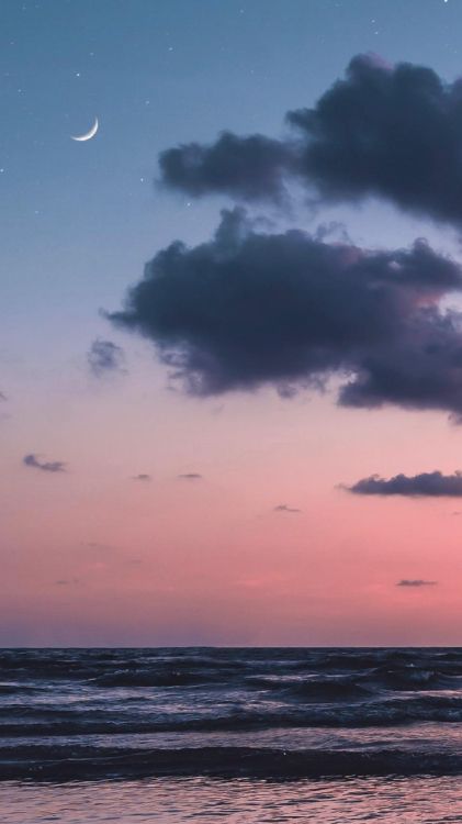 Mond, Cloud, Wasser, Atmosphäre, Tageszeit. Wallpaper in 1440x2560 Resolution