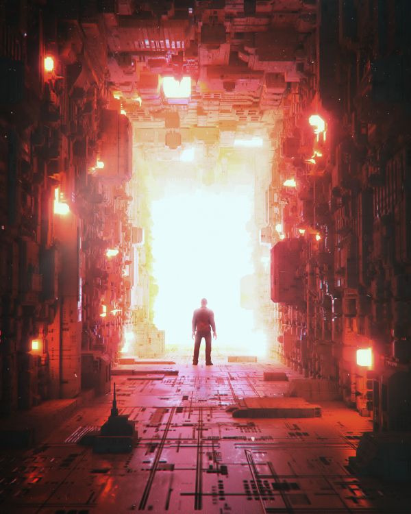 Mann in Schwarzer Jacke, Der Nachts Auf Der Straße Steht. Wallpaper in 1600x2000 Resolution