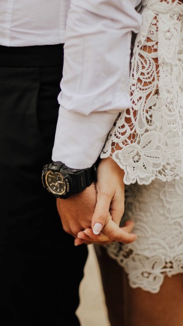 Image romance, couple, hand, white, Lace