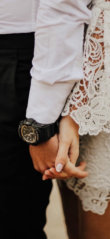 Image romance, couple, hand, white, Lace