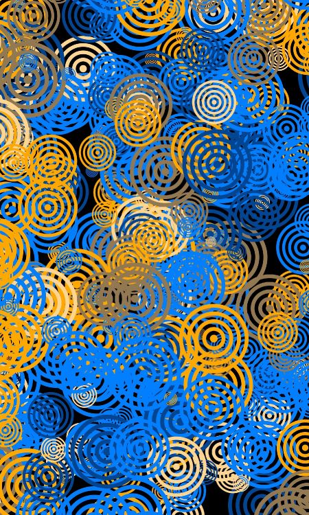 Blue and Yellow Round Decor. Wallpaper in 1800x3000 Resolution