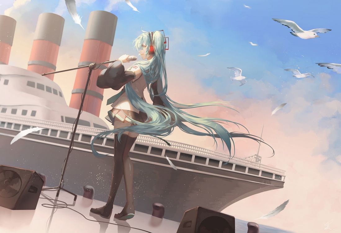 初音未来, 艺术创作, 卡通, 艺术, 虚构的人物 壁纸 2519x1718 允许