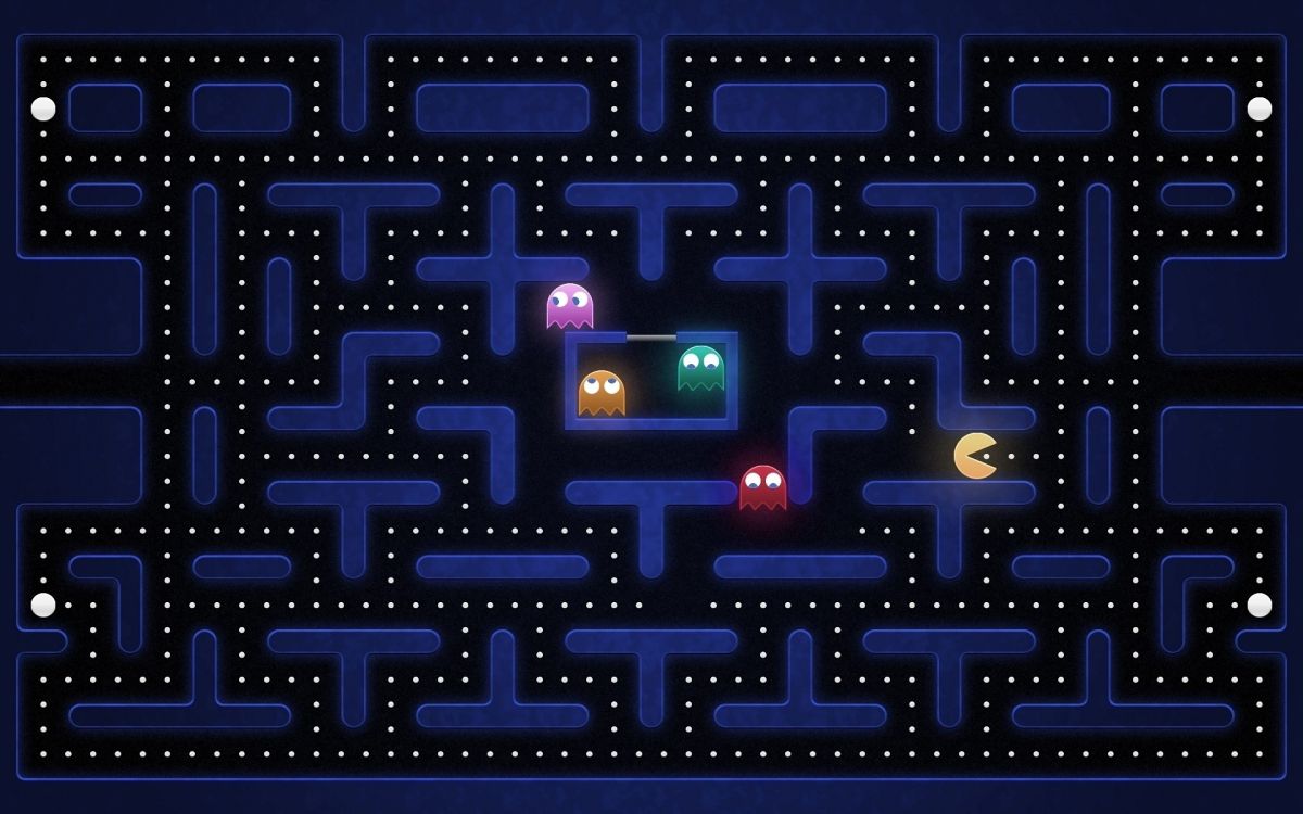 Pac Man, Arcade, Retrojuegos, Patrón, Morado. Wallpaper in 1920x1200 Resolution