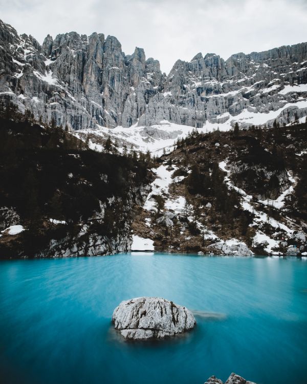 sorapiss, glacial lake, mountain, mountain range, mount scenery