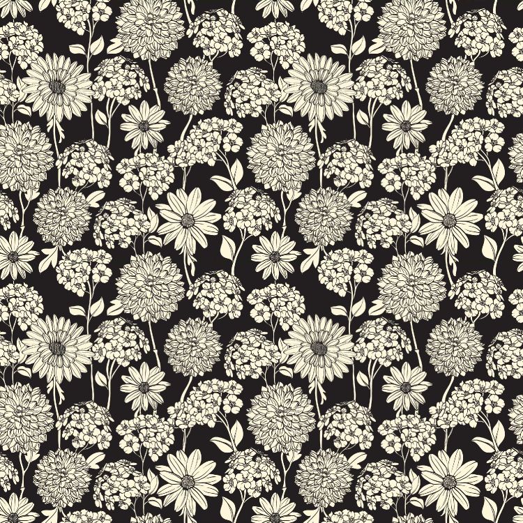 Ilustración Floral Amarilla y Negra. Wallpaper in 3000x2999 Resolution