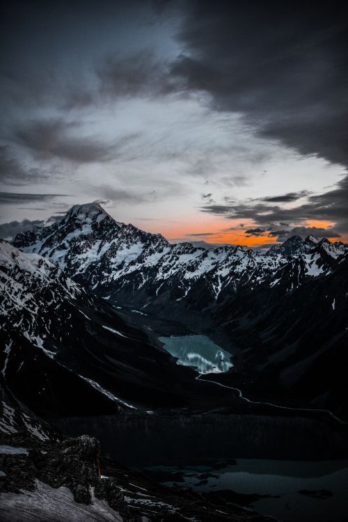 snow covered mountain under cloudy sky during daytime