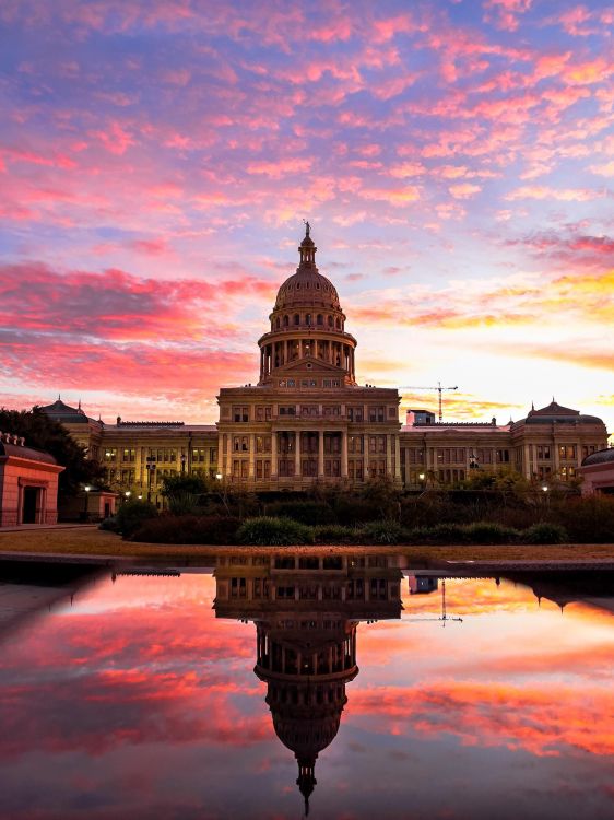 Texas State Capitol, Texas Capitol, Reflexion, Wasserstraße, Dom. Wallpaper in 1536x2048 Resolution