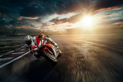 Image red and black sports bike on road during daytime