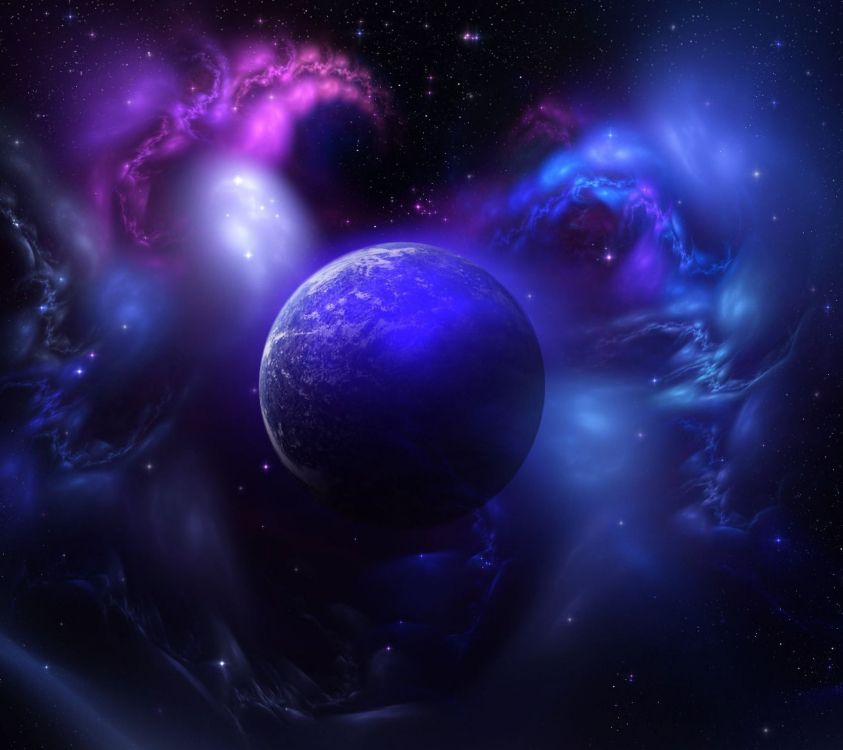 Ilustración de Galaxia Púrpura y Negra. Wallpaper in 2160x1920 Resolution