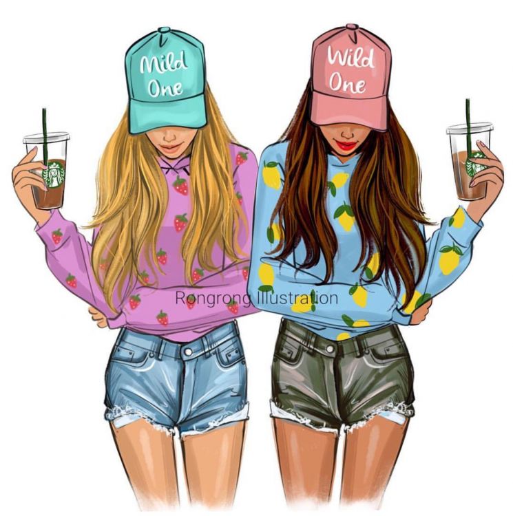 Dos Niñas en Camisa de Manga Larga Rosa y Amarilla Sosteniendo un Pincel. Wallpaper in 1242x1249 Resolution