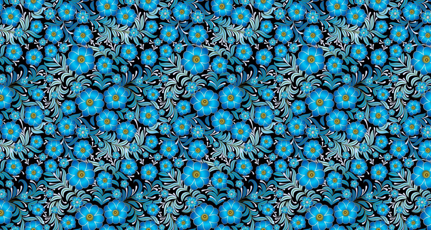 Diseño Floral Azul y Rojo. Wallpaper in 3000x1600 Resolution