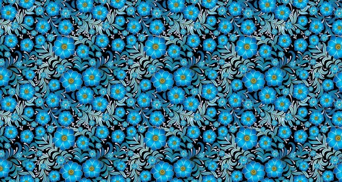 Image blue and red floral design