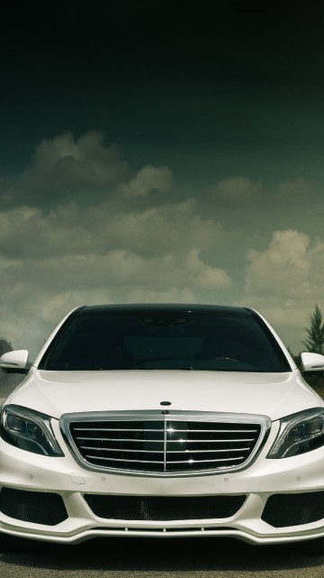 Image white mercedes benz car on road during night time