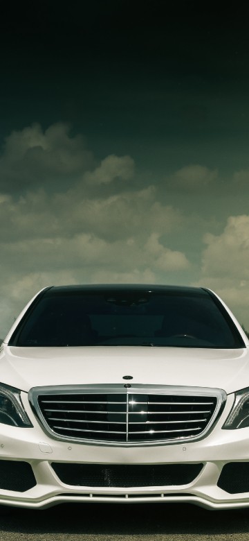 Image white mercedes benz car on road during night time