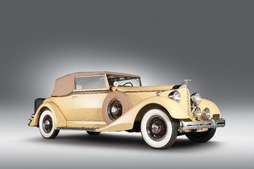 Image yellow vintage car on white background