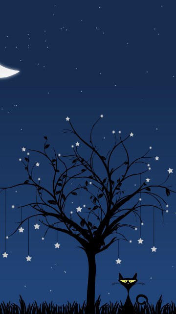 Image bare tree under blue sky during night time