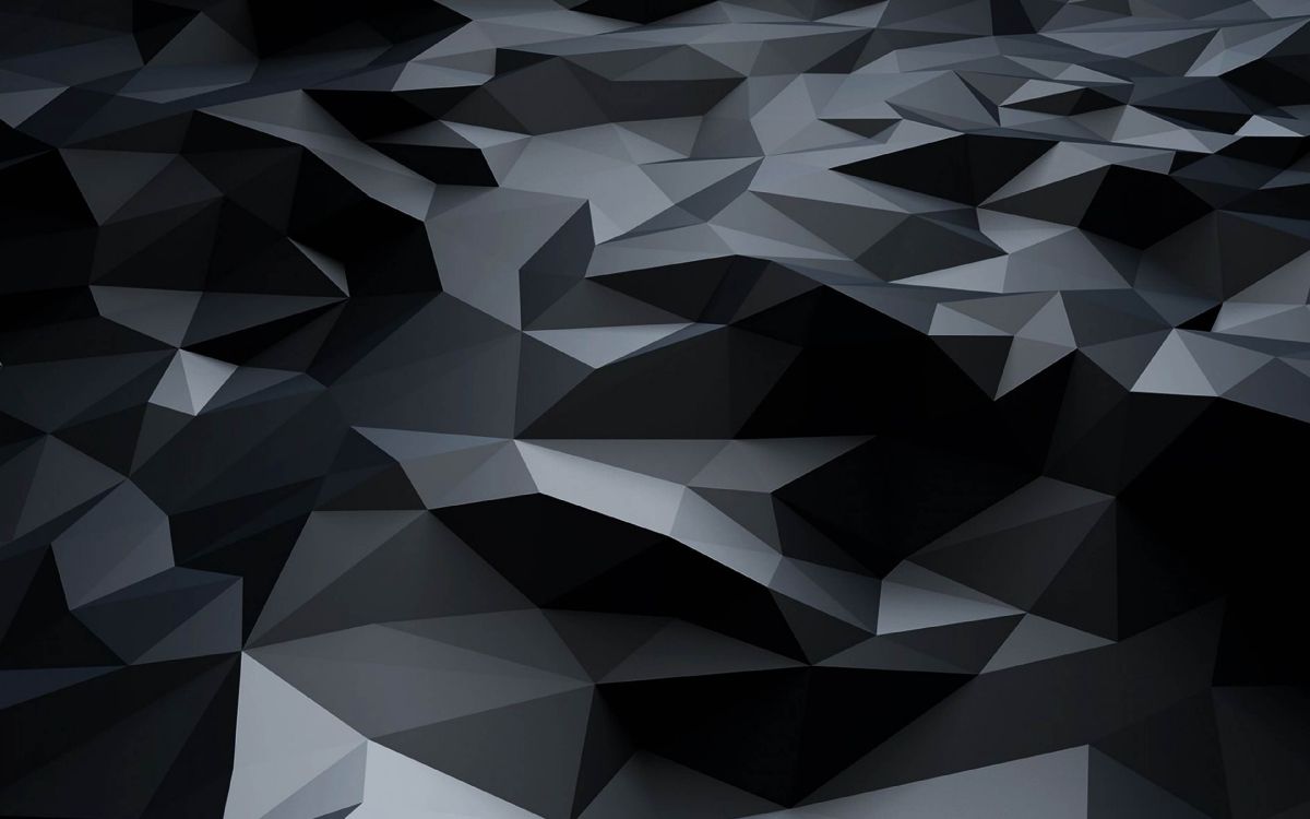 黑色的, 三角形, 对称, 低聚, 单色模式 壁纸 3840x2400 允许
