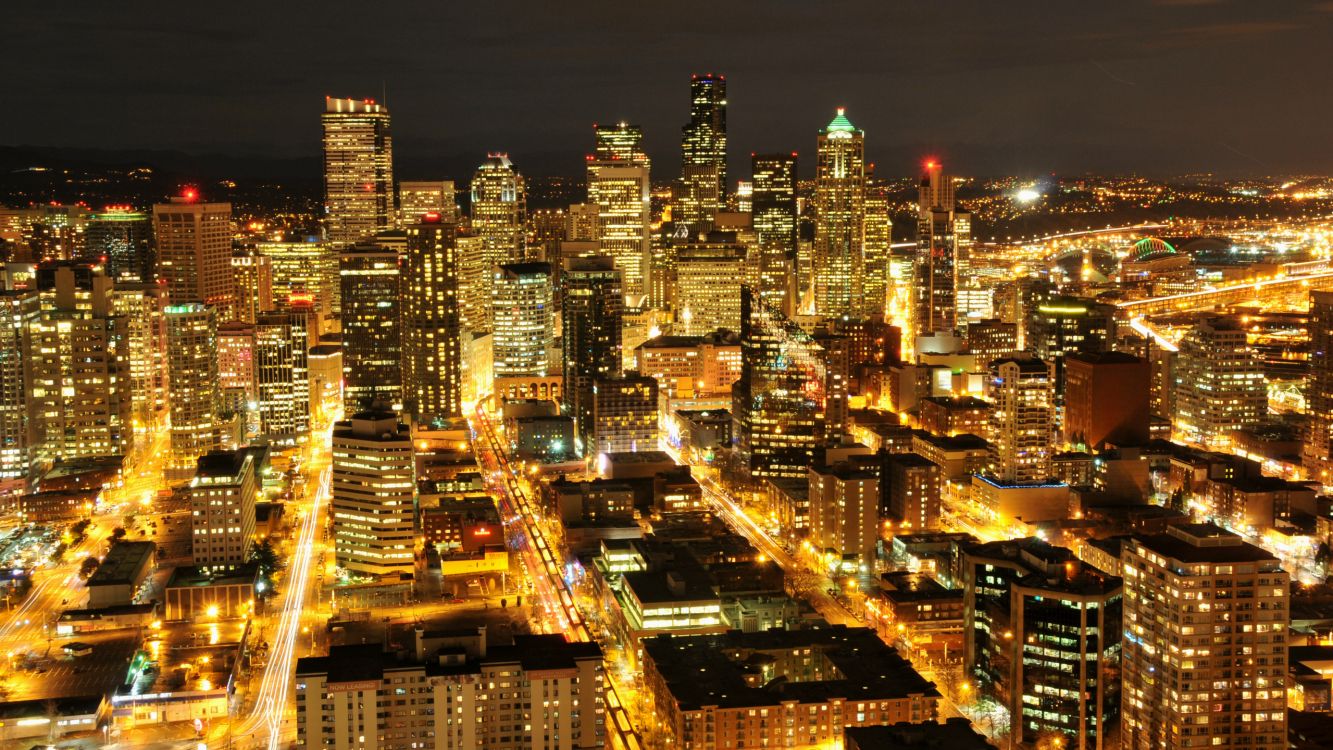 西雅图, 太空针塔, 城市, 城市景观, 大都会 壁纸 2560x1440 允许