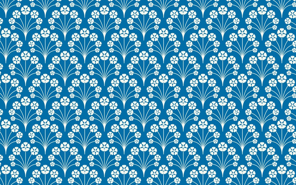 white and blue floral textile