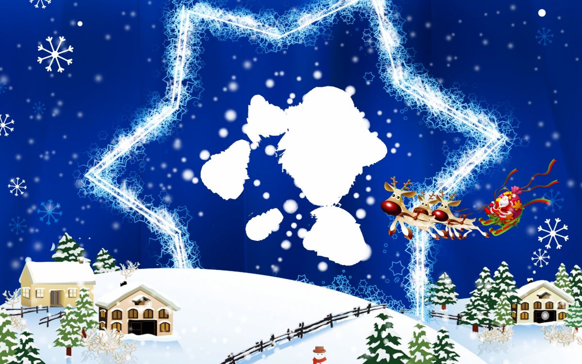 Weihnachtskarte, Weihnachtsbaum, Weihnachtsmann, Baum, Schnee. Wallpaper in 2560x1600 Resolution