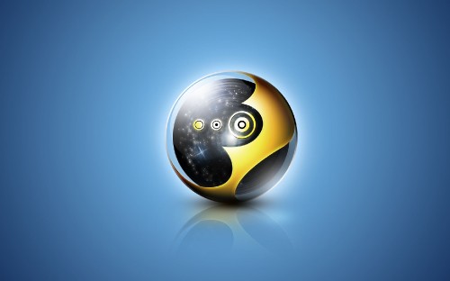 Image blue and yellow round ball