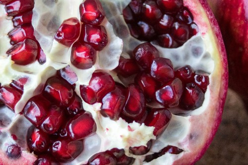 Image red and white round fruits