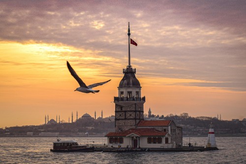 Image maidens tower, galata tower, hidirlik tower, tower, Sea of Marmara