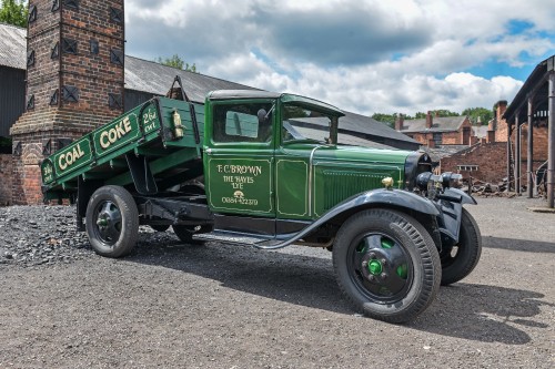 Image green and black vintage truck